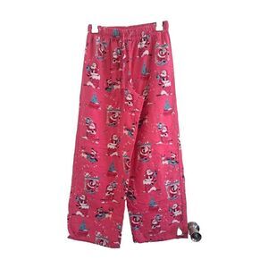 Nite Nite Munki Munki  Flannel Pajama‎ Pants Christmas Santa PINK Sz S